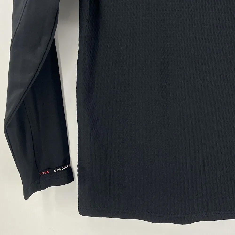SPYDER Performance Long Slv Mock Neck Pullover Top Grayish Black Sz Estimated L